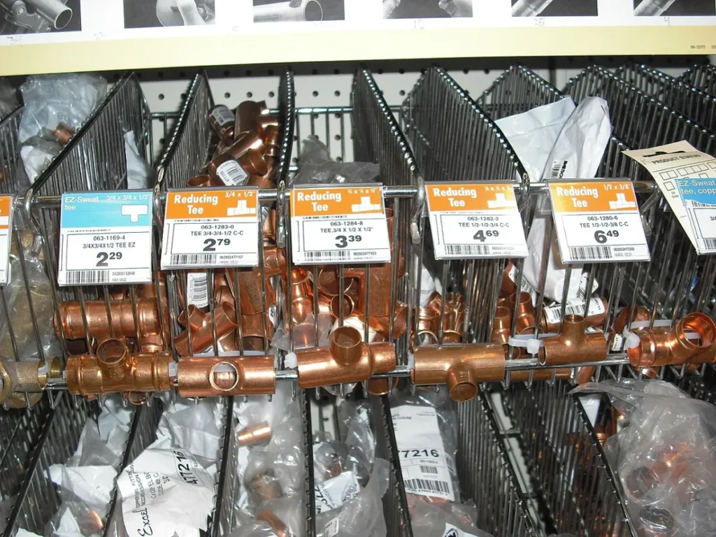 Copper pipe fittings for AC installation and refrigeration work